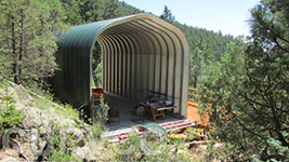 Colored Steel Arch building