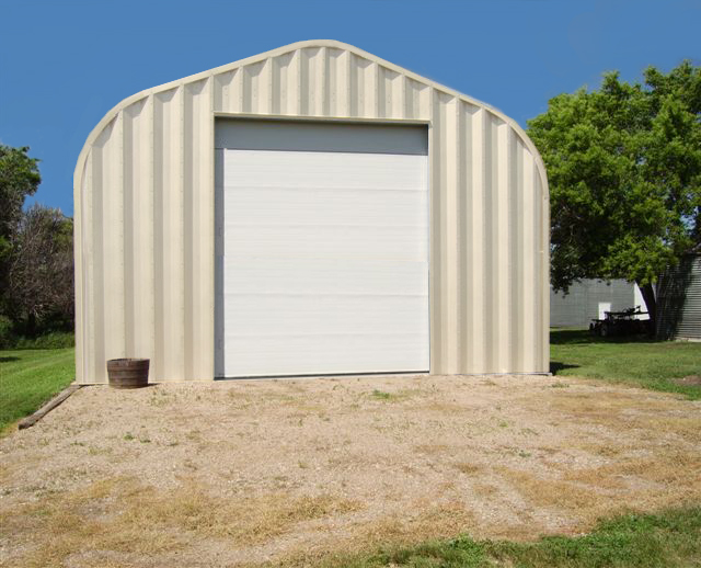 Green Steel Arch Buildings