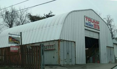 steel roof on top of shipping containers